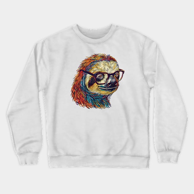 Slow and Steady, But Super Smart: The Brainy Sloth! Crewneck Sweatshirt by Carnets de Turig